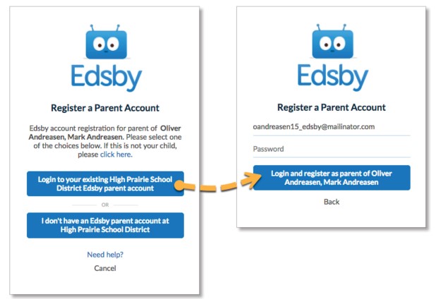 Edsby Linking to Existing Account